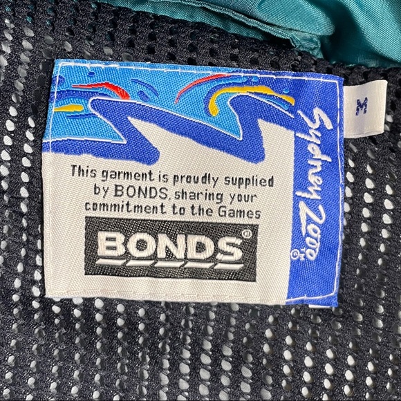 Sydney 2000 Olympics Rain Coat Jacket BONDS Mens Sz M Green Zip Snap Hooded - Picture 9 of 10